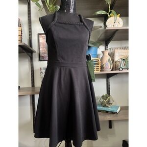NWT City Triangles Black Fit And Flare Dress Braided Strap Cross Back Size 9